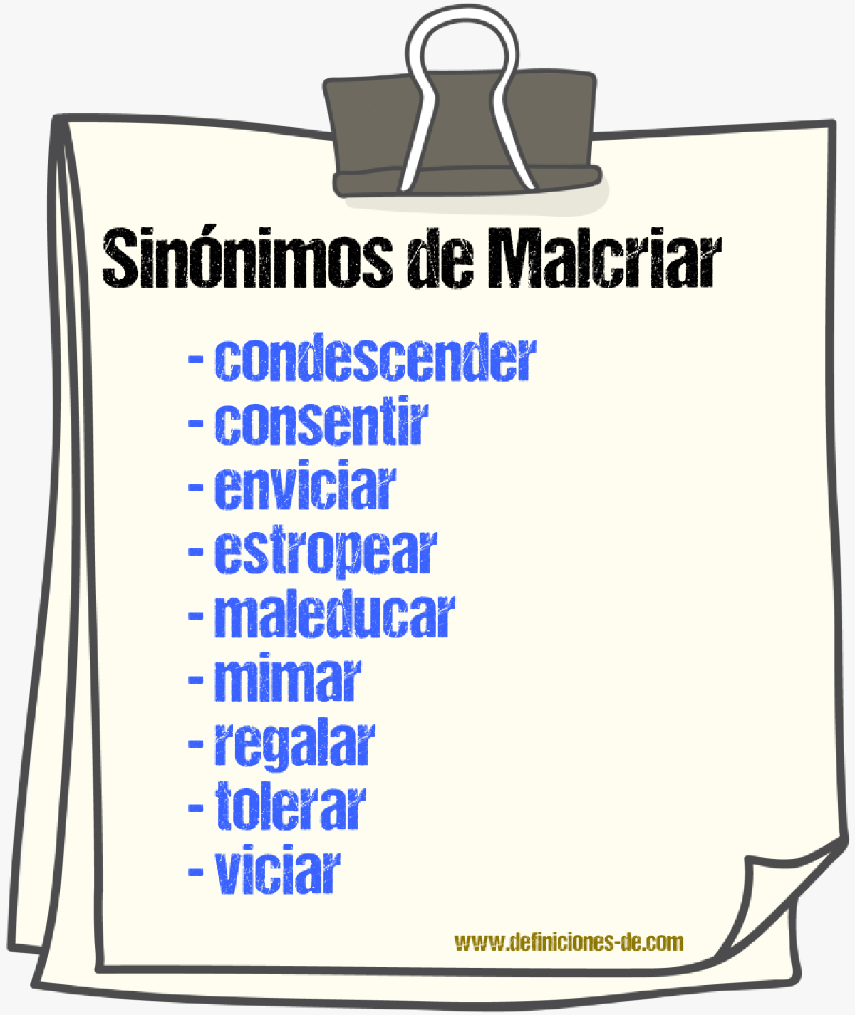 Sinnimos de malcriar