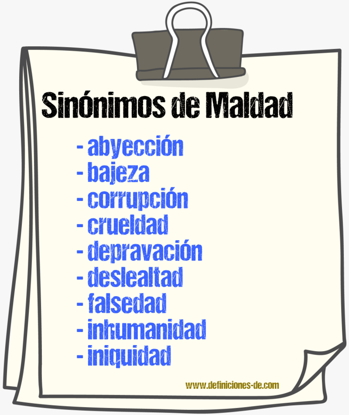 Sinnimos de maldad