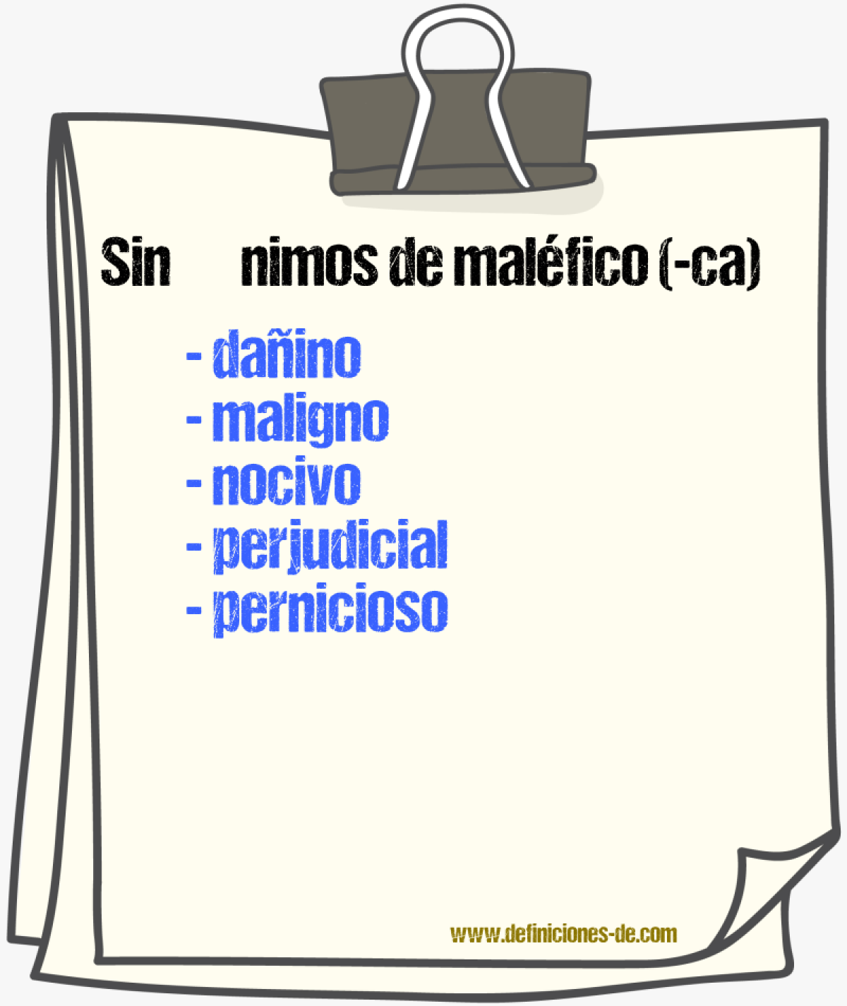 Sinnimos de malfico