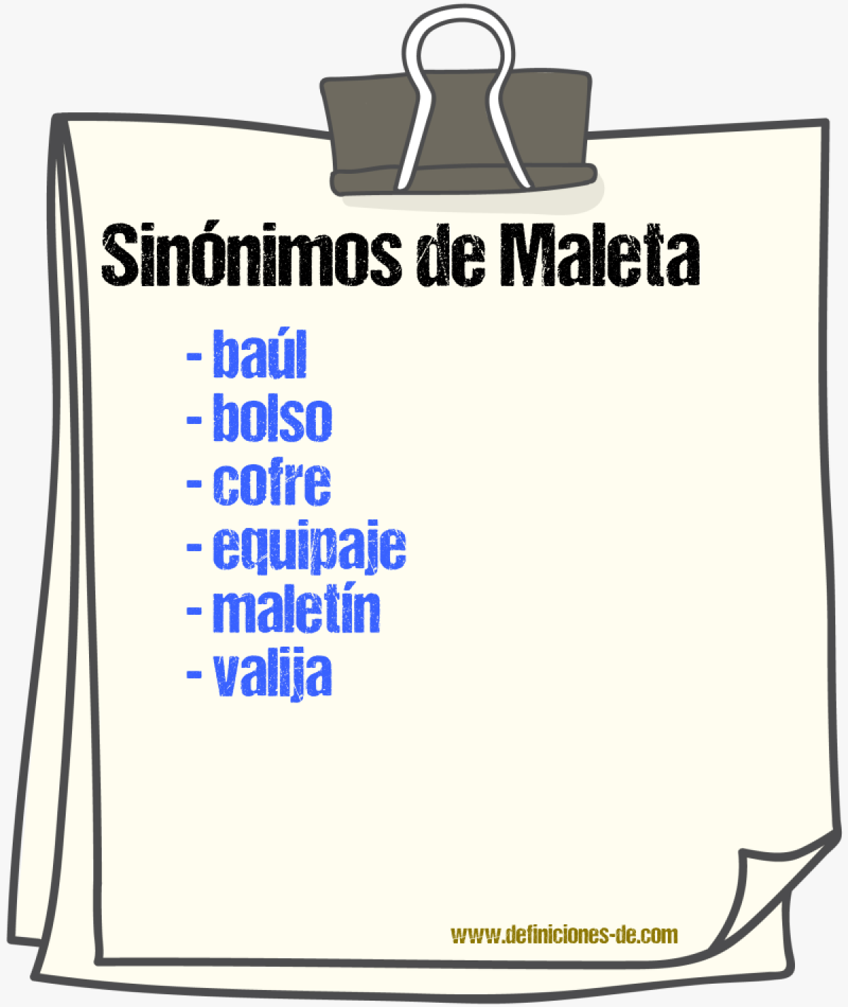 Sinnimos de maleta