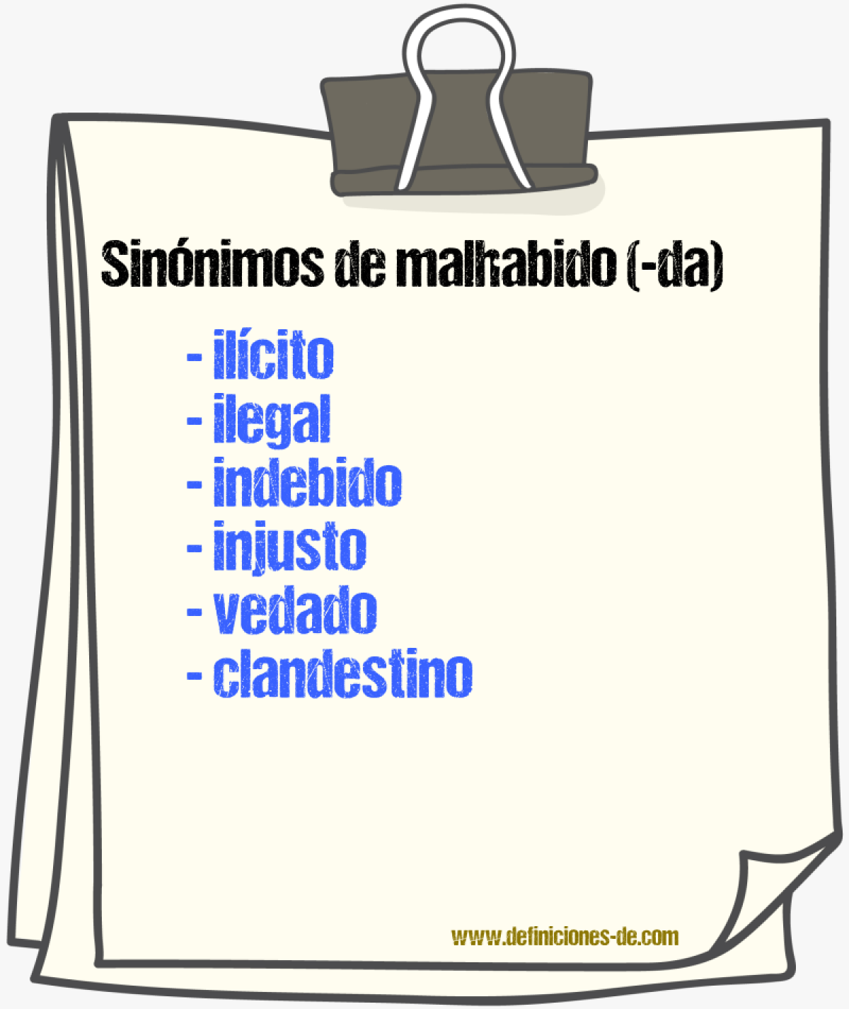 Sinnimos de malhabido