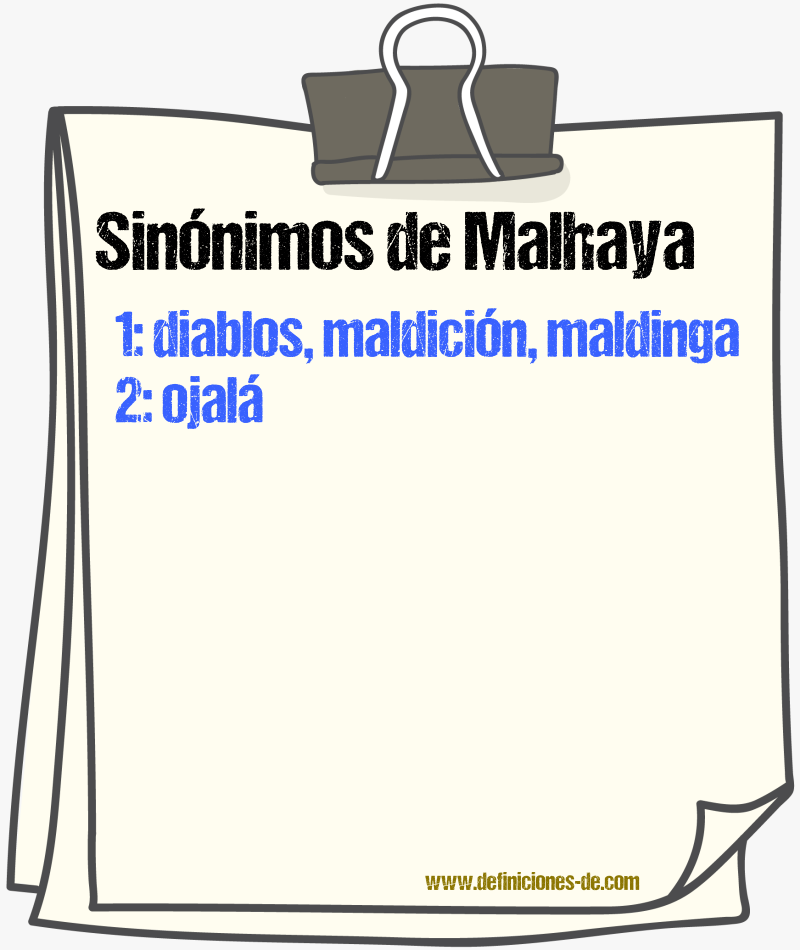 Sinnimos de malhaya