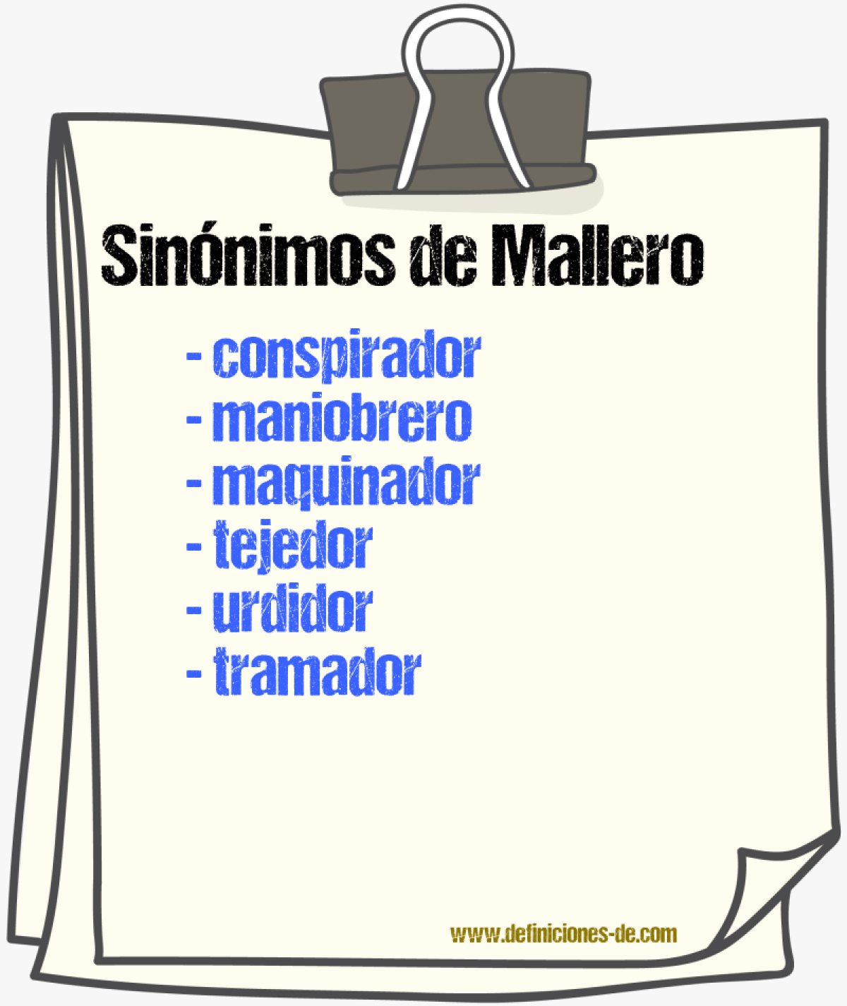 Sinnimos de mallero