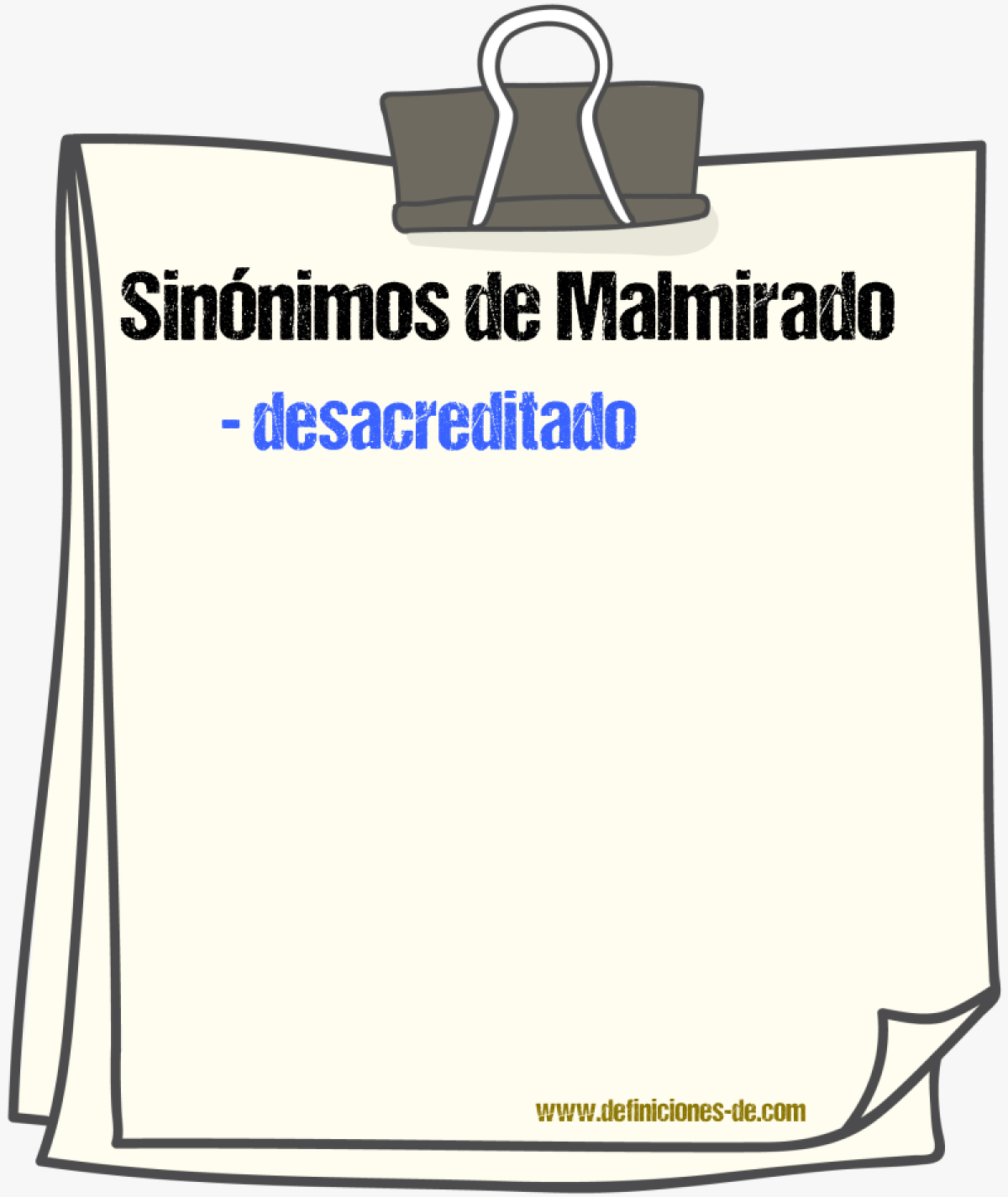 Sinnimos de malmirado