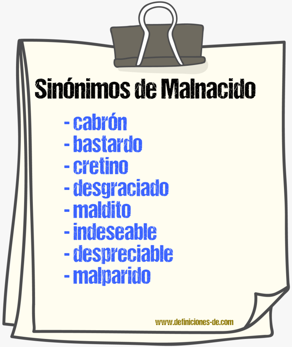 Sinnimos de malnacido