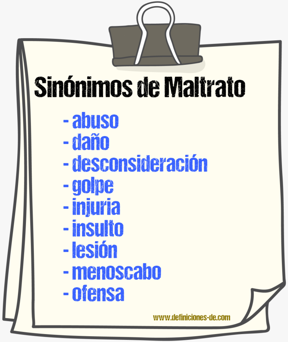 Sinnimos de maltrato