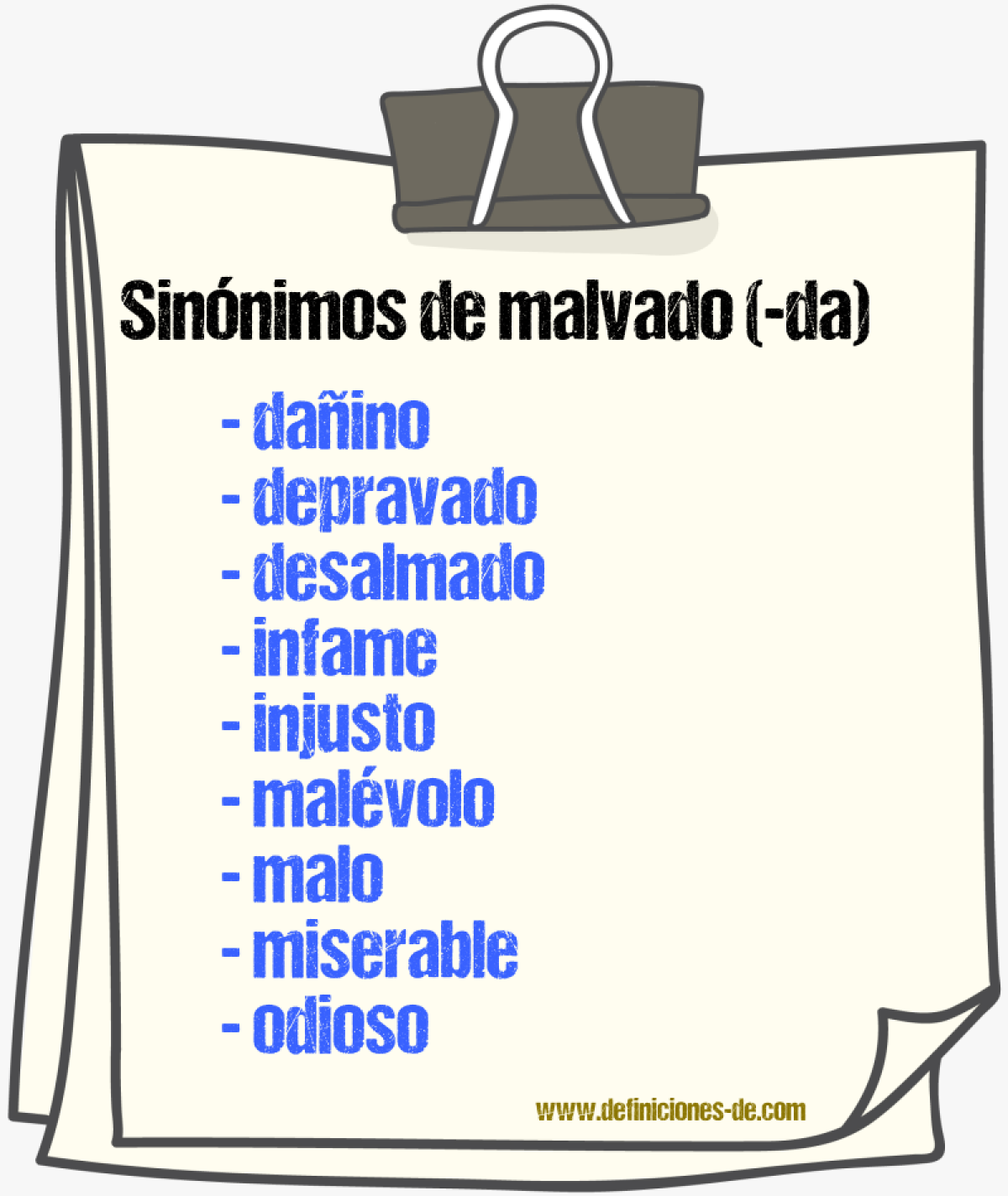 Sinnimos de malvado