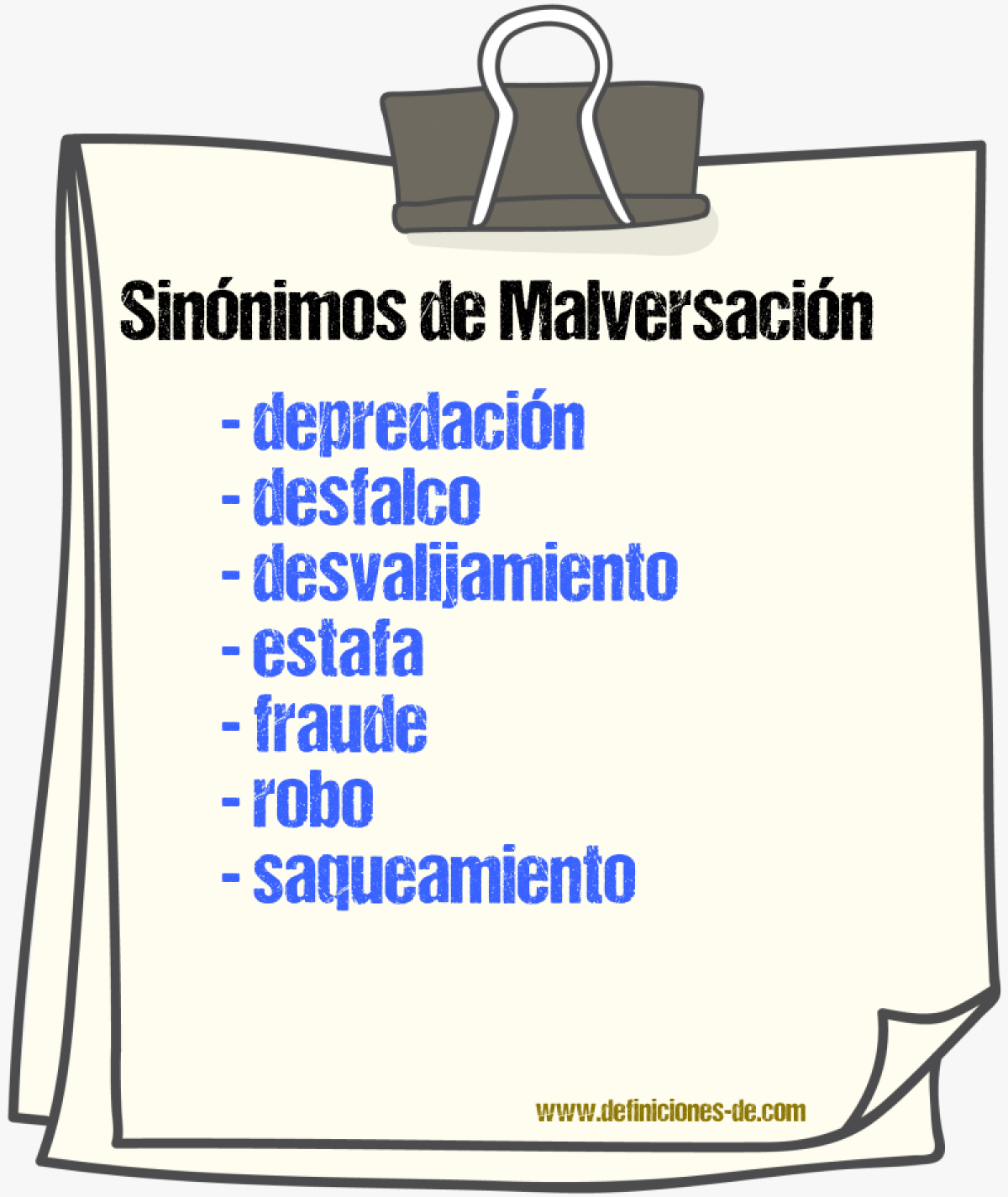 Sinnimos de malversacin