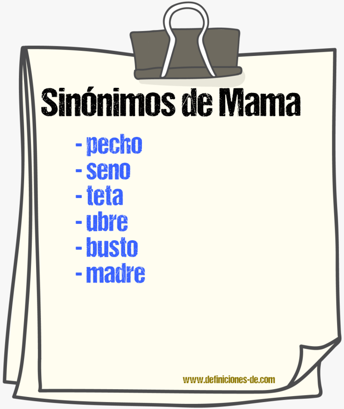 Sinnimos de mama