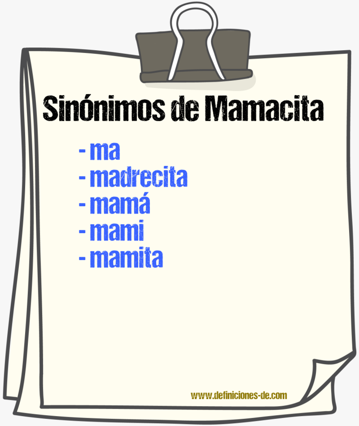 Sinnimos de mamacita