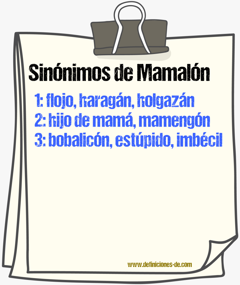 Sinnimos de mamaln