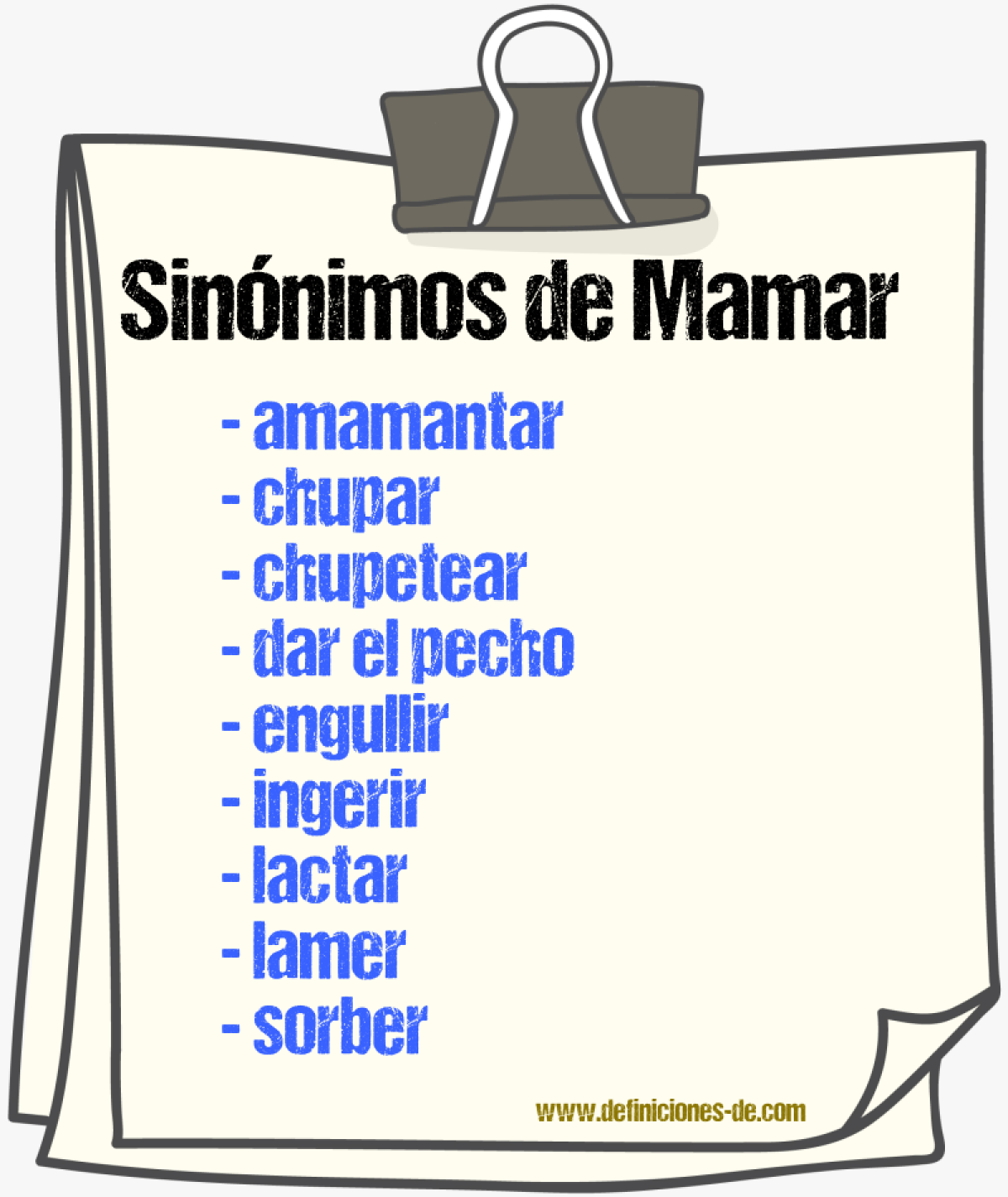 Sinnimos de mamar