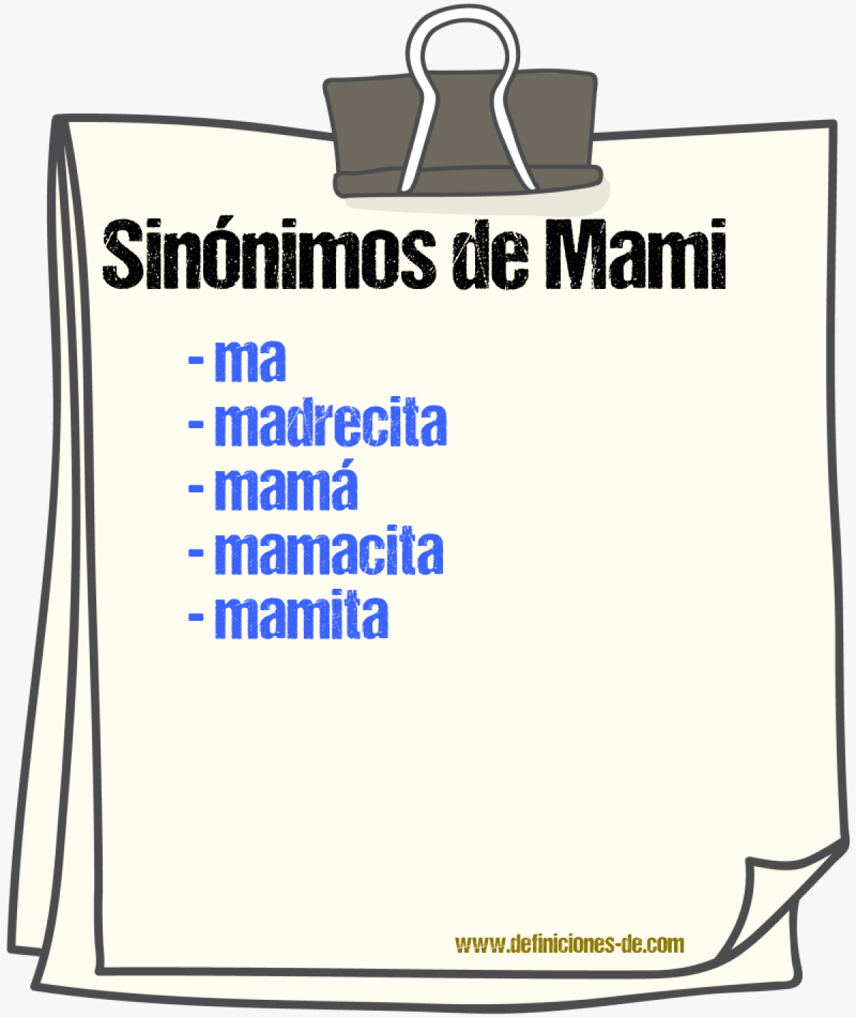 Sinnimos de mami