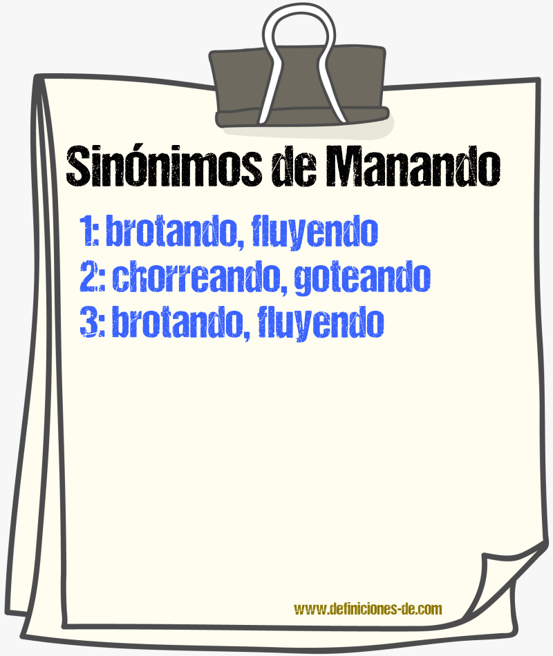 Sinónimos de manando