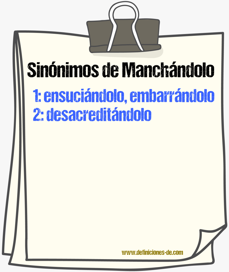 Sinónimos de manchándolo