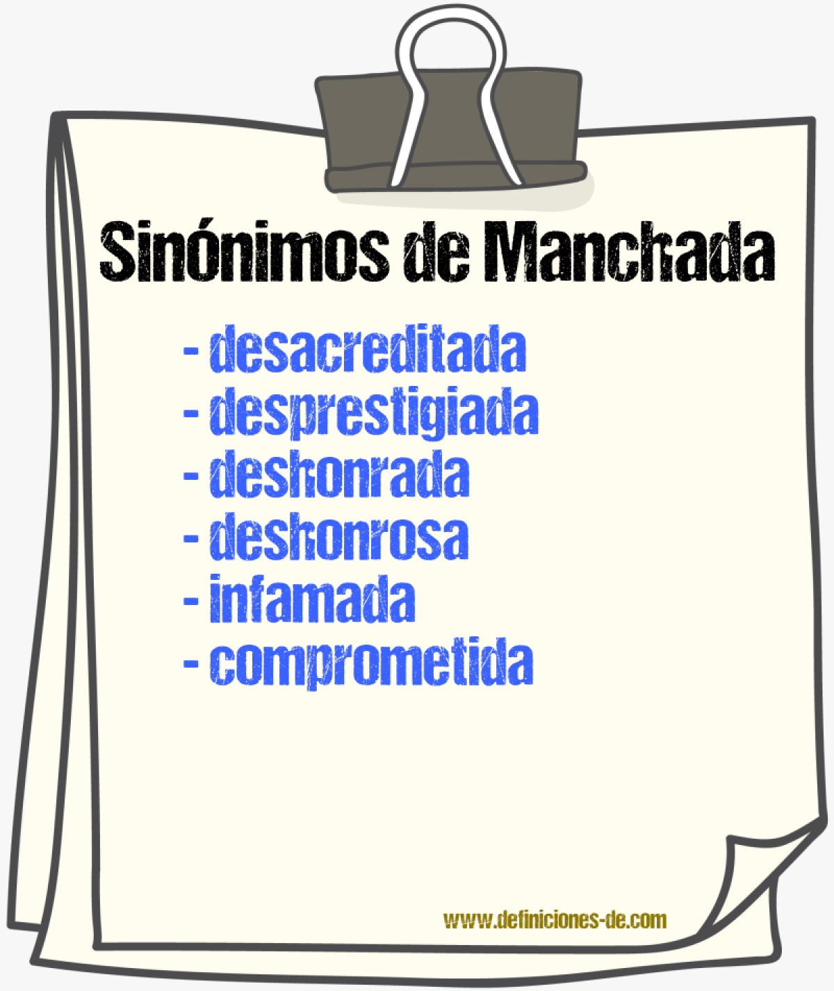 Sinónimos de manchada
