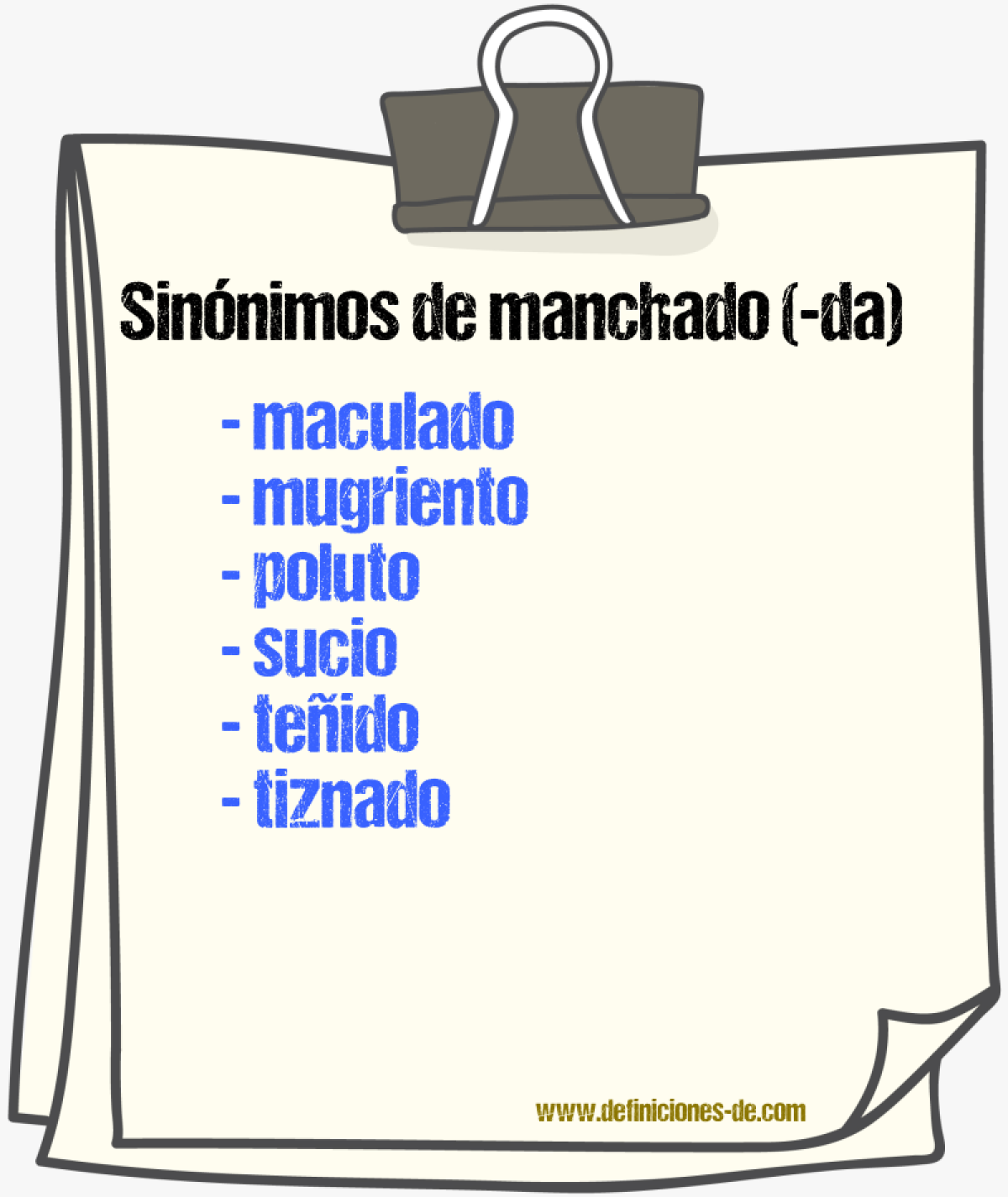 Sinnimos de manchado