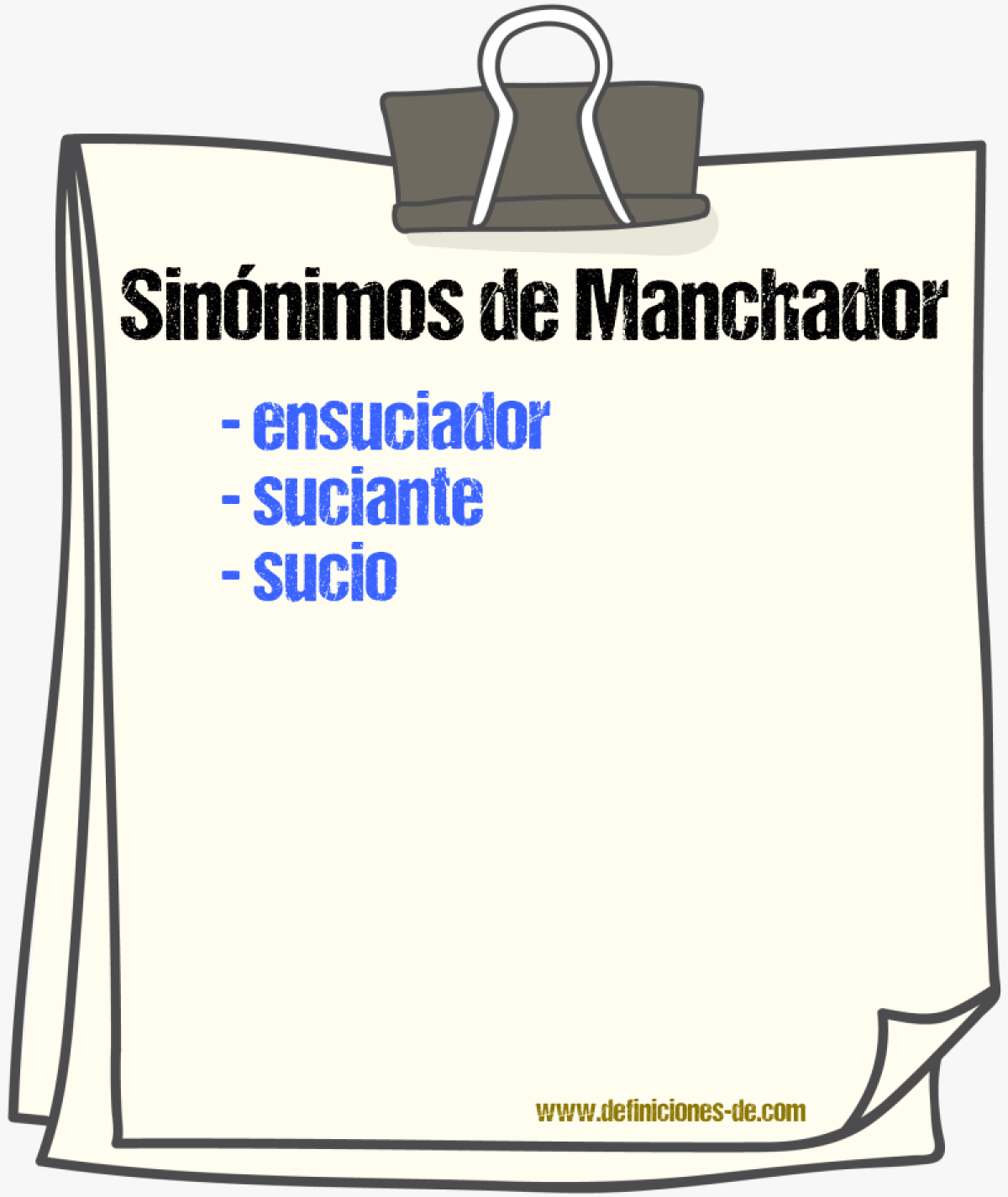 Sinónimos de manchador