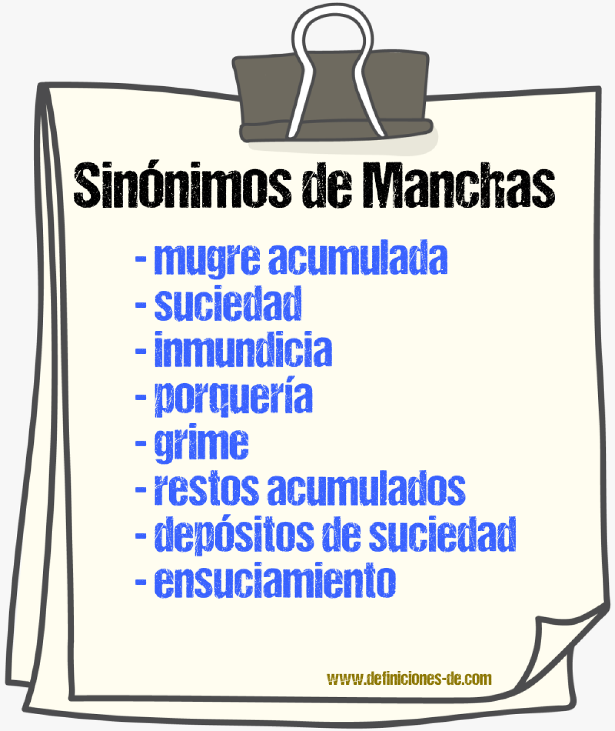 Sinónimos de manchas