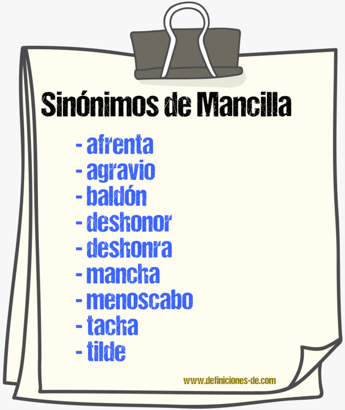 Sinnimos de mancilla