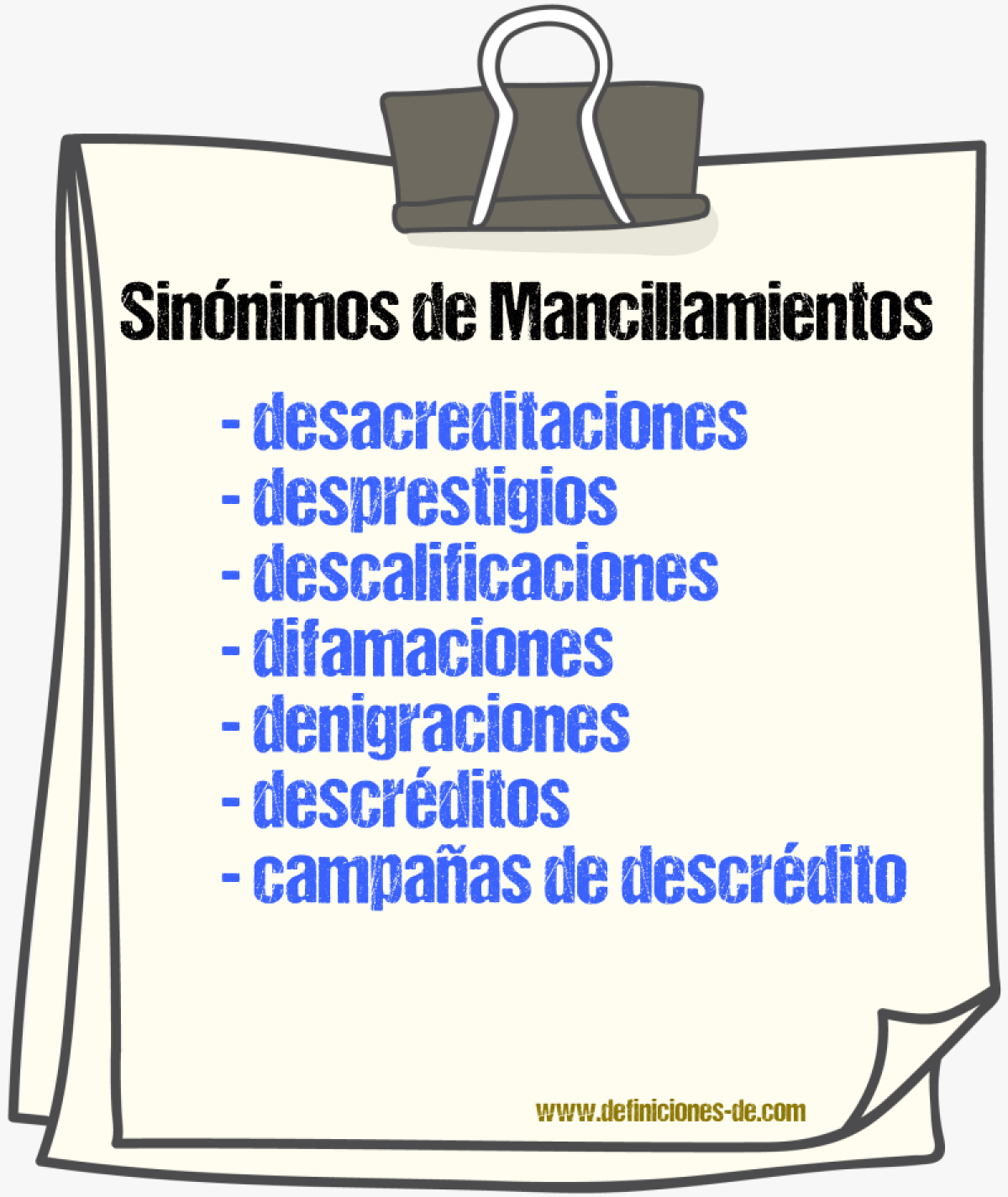 Sinónimos de mancillamientos