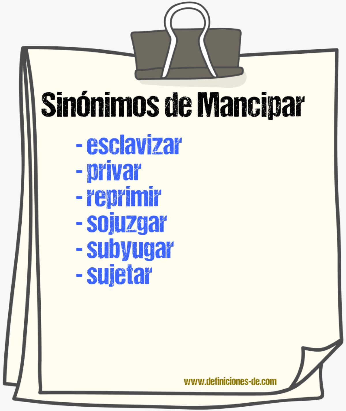 Sinnimos de mancipar