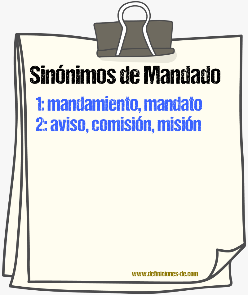 Sinnimos de mandado