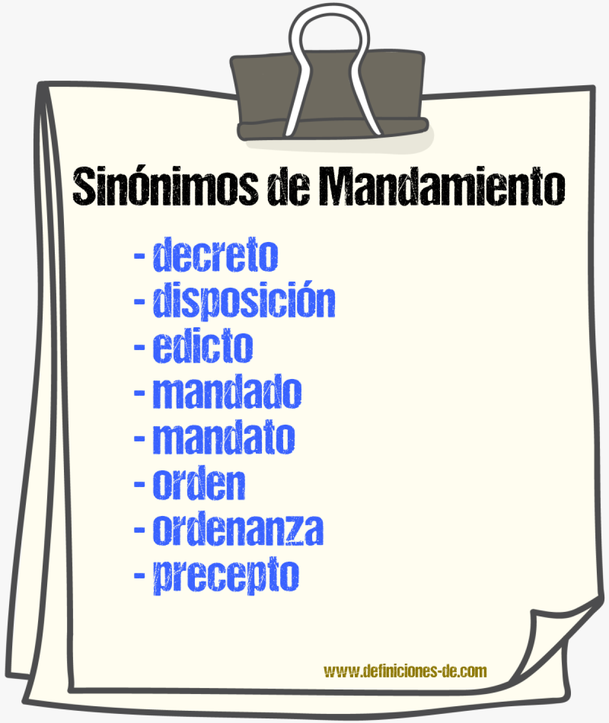 Sinnimos de mandamiento