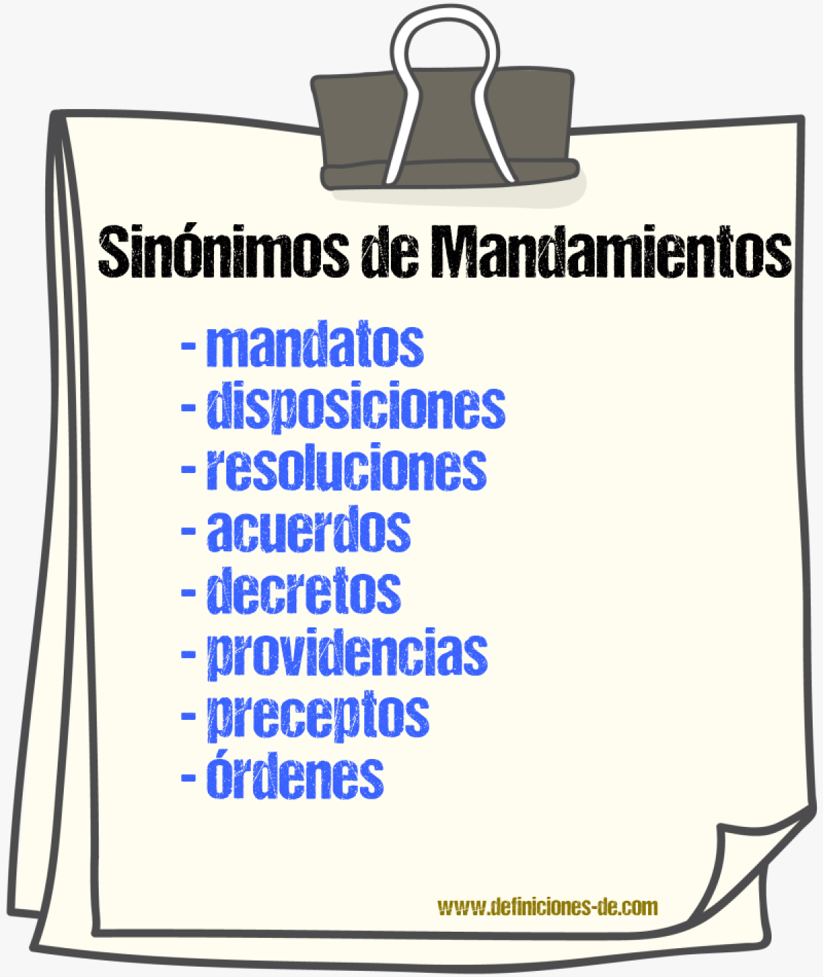 Sinónimos de mandamientos