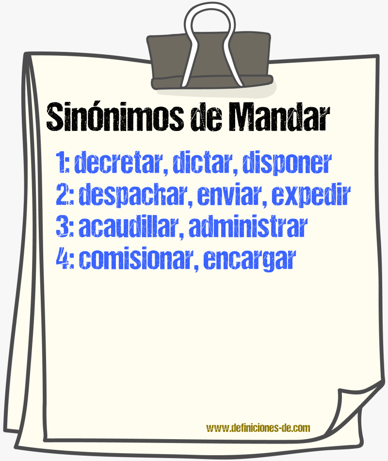 Sinnimos de mandar