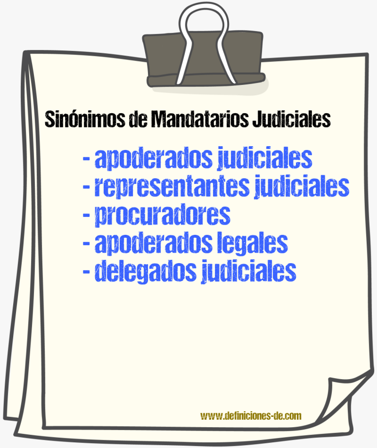 Sinónimos de mandatarios judiciales