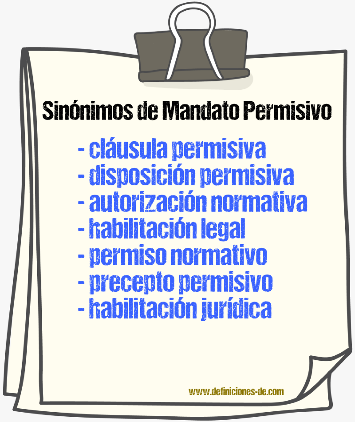 Sinónimos de mandato permisivo