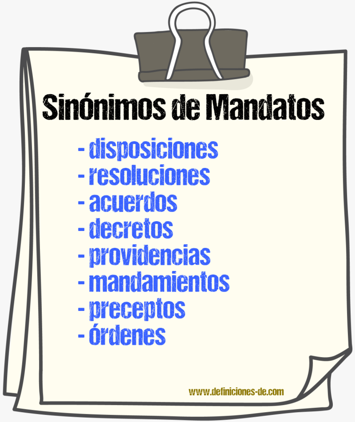 Sinónimos de mandatos