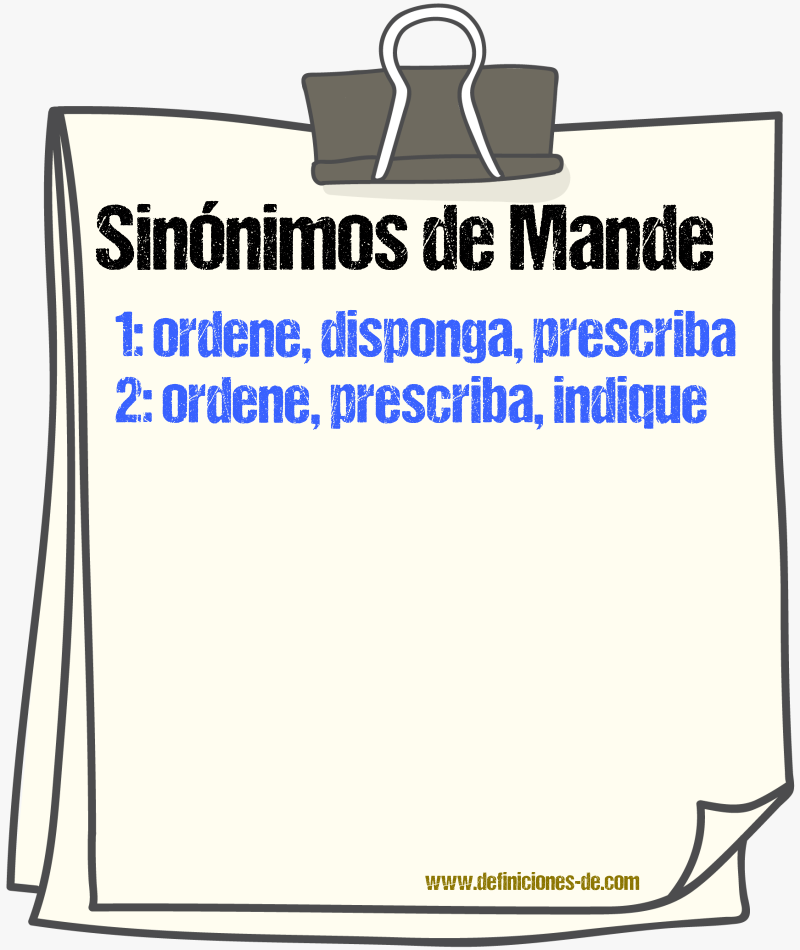 Sinónimos de mande
