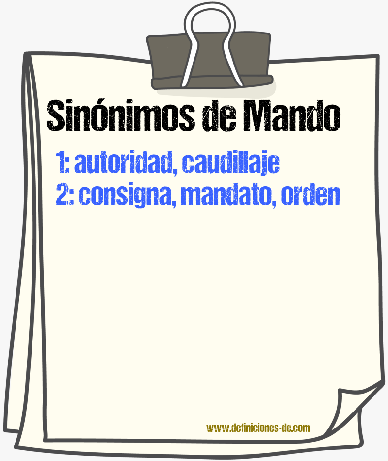 Sinnimos de mando