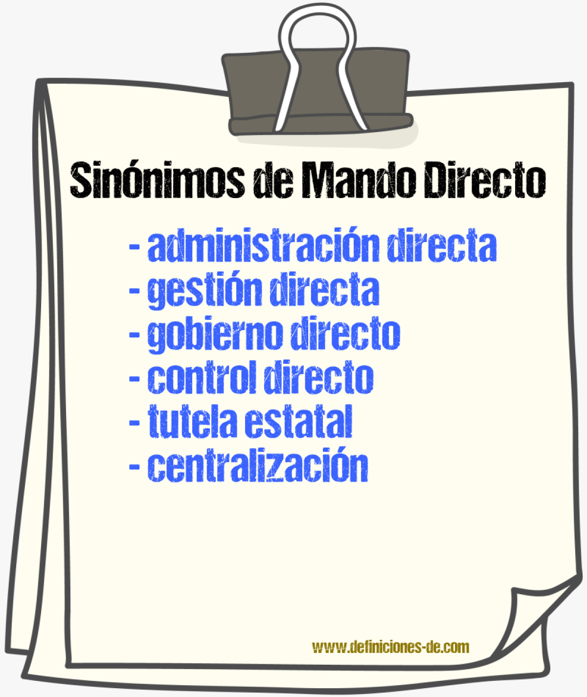 Sinónimos de mando directo