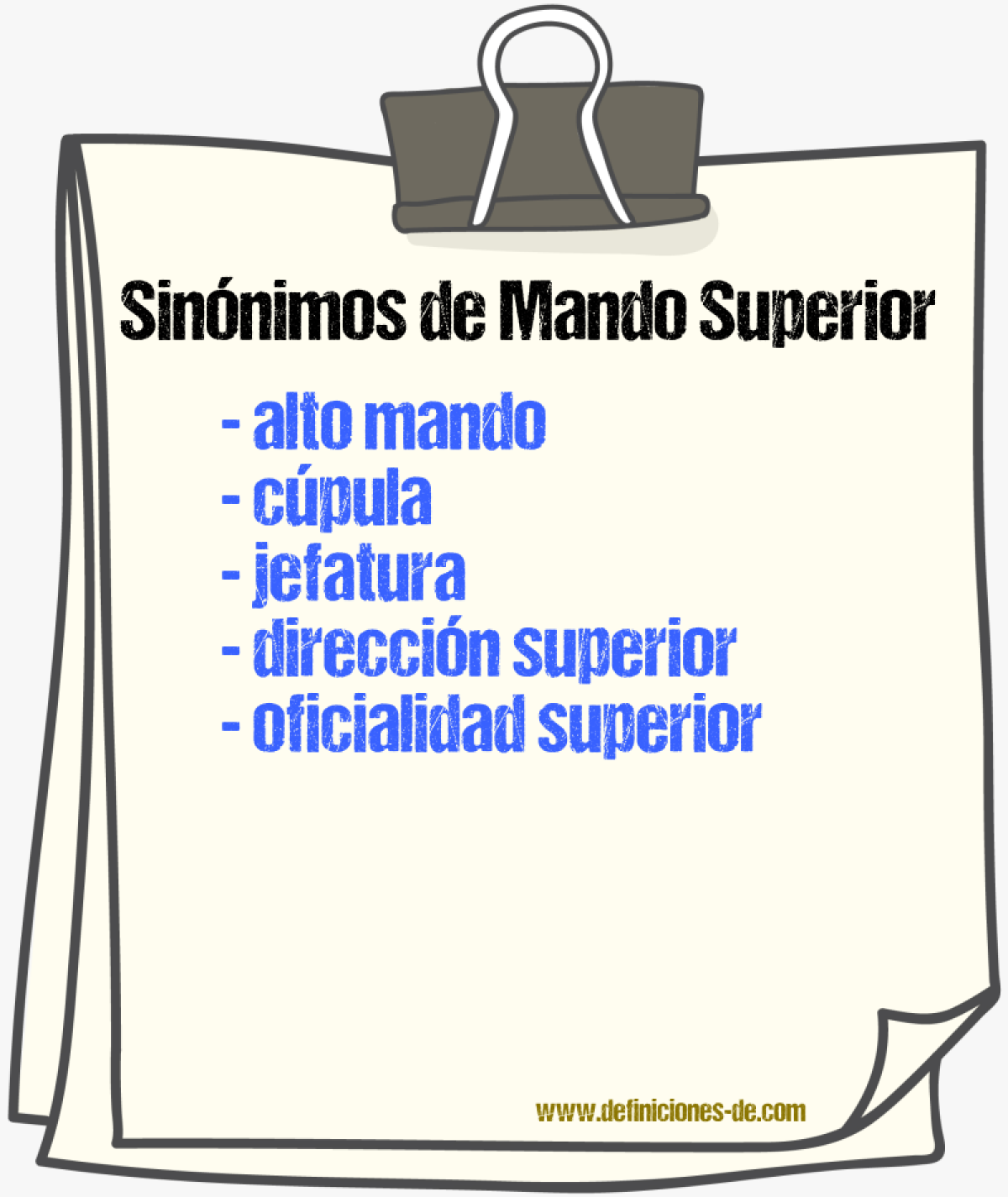 Sinónimos de mando superior