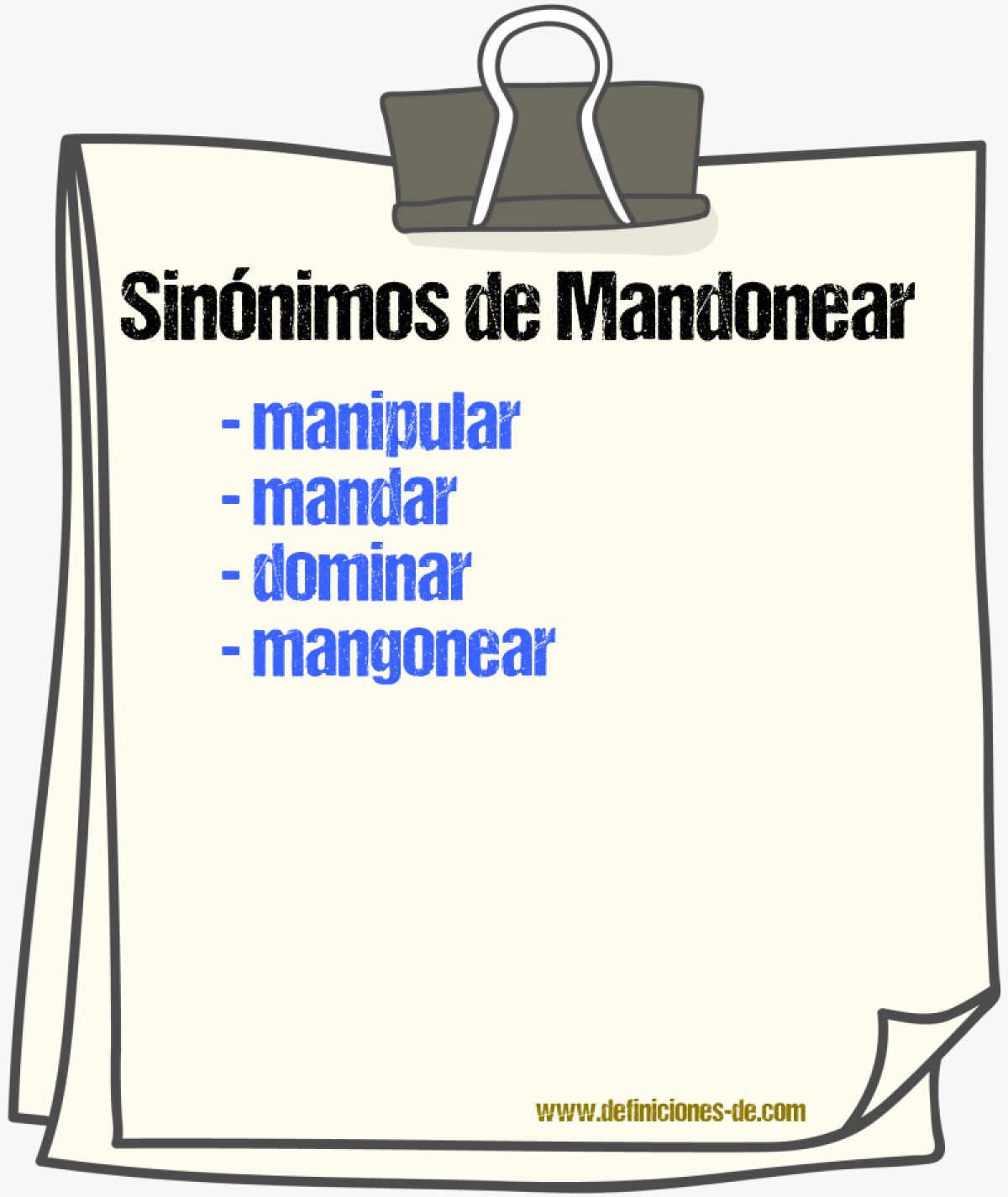 Sinnimos de mandonear