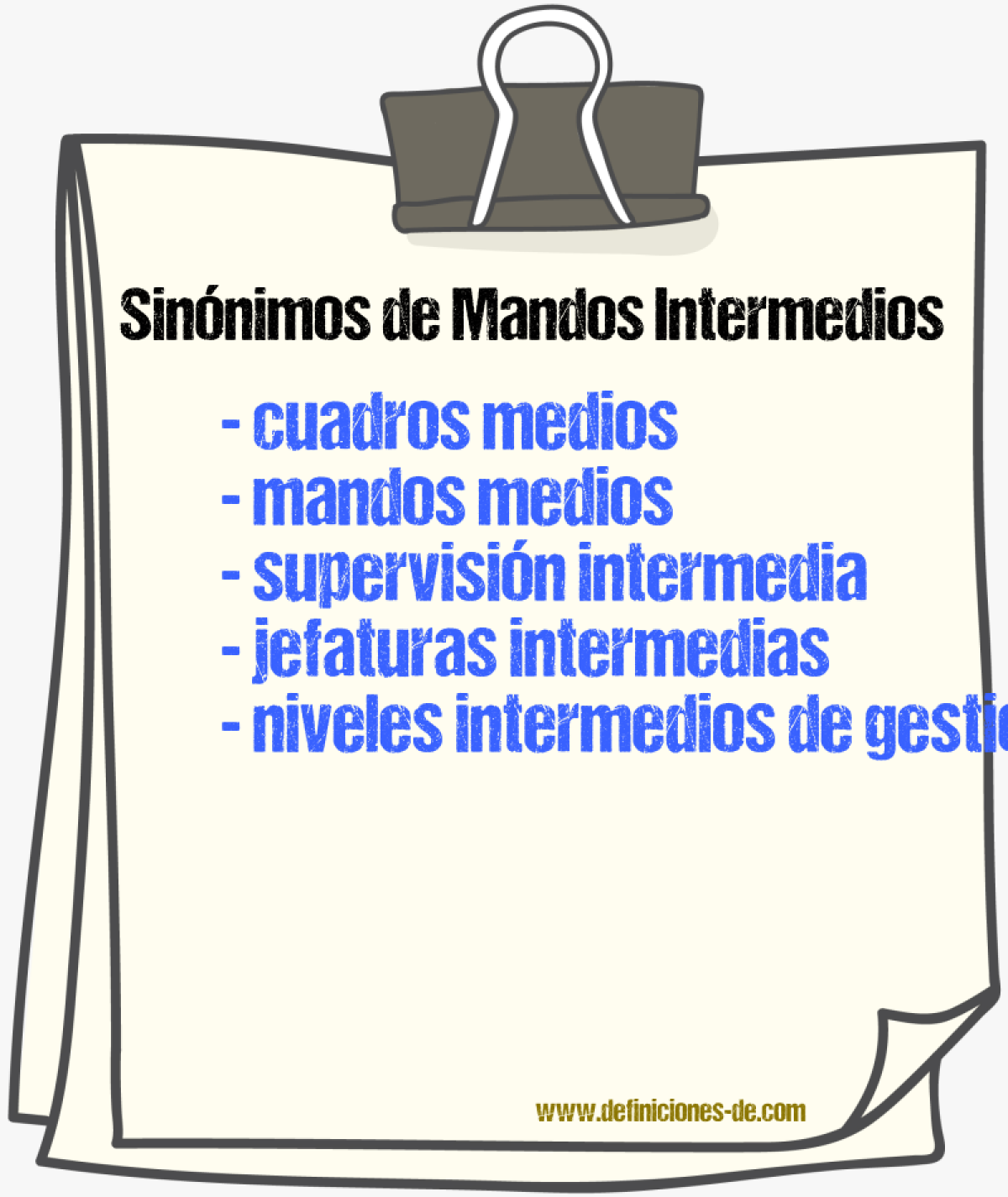 Sinónimos de mandos intermedios