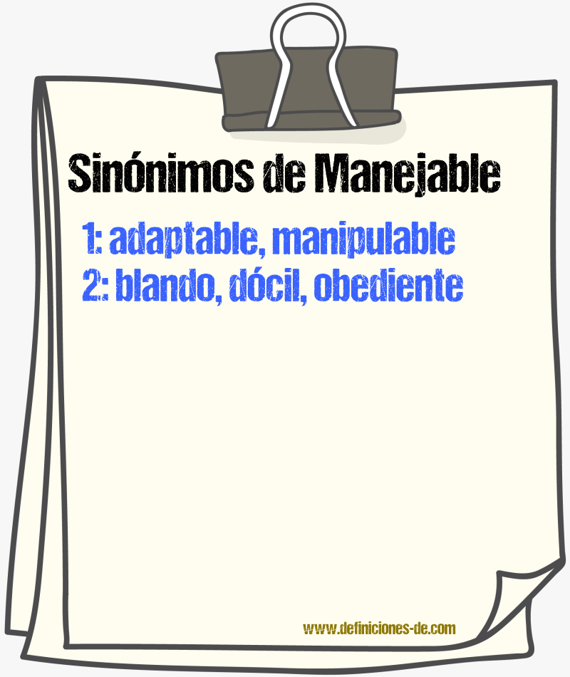 Sinnimos de manejable