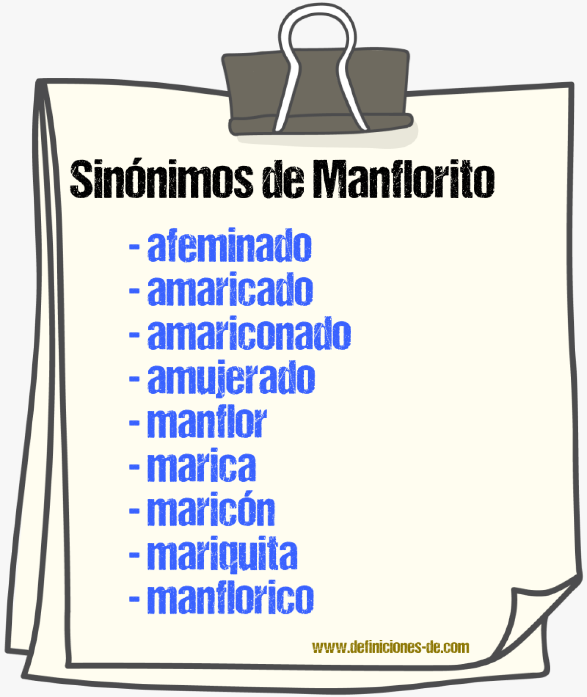 Sinnimos de manflorito