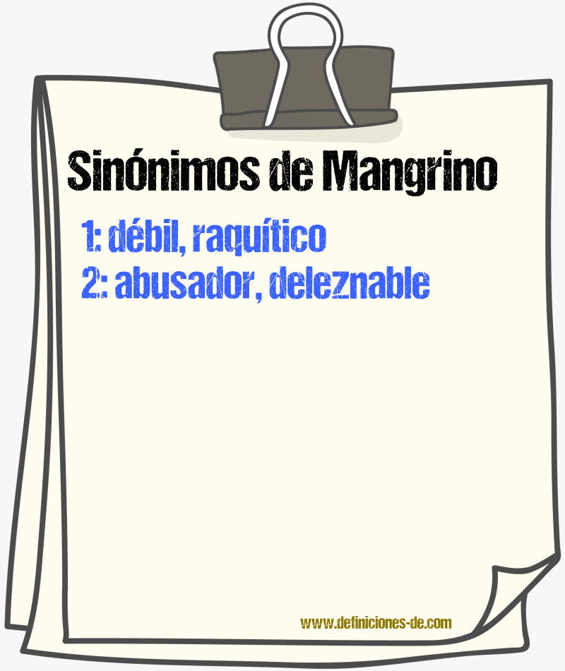 Sinnimos de mangrino