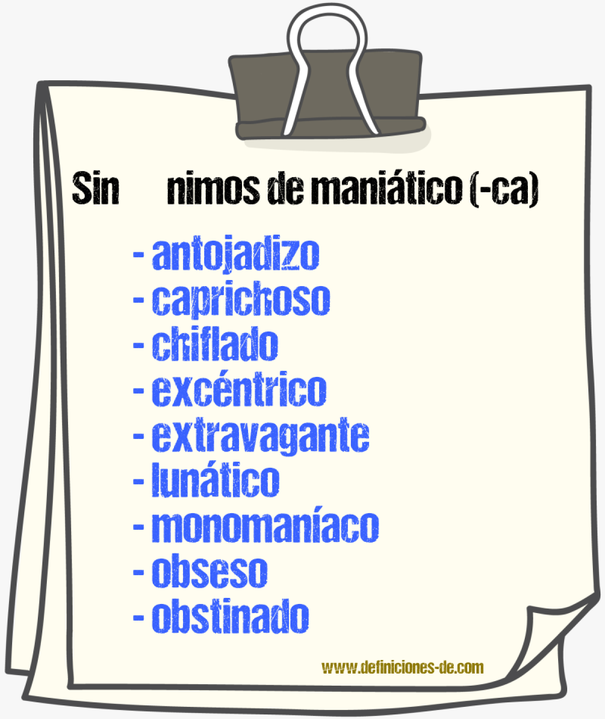 Sinnimos de manitico