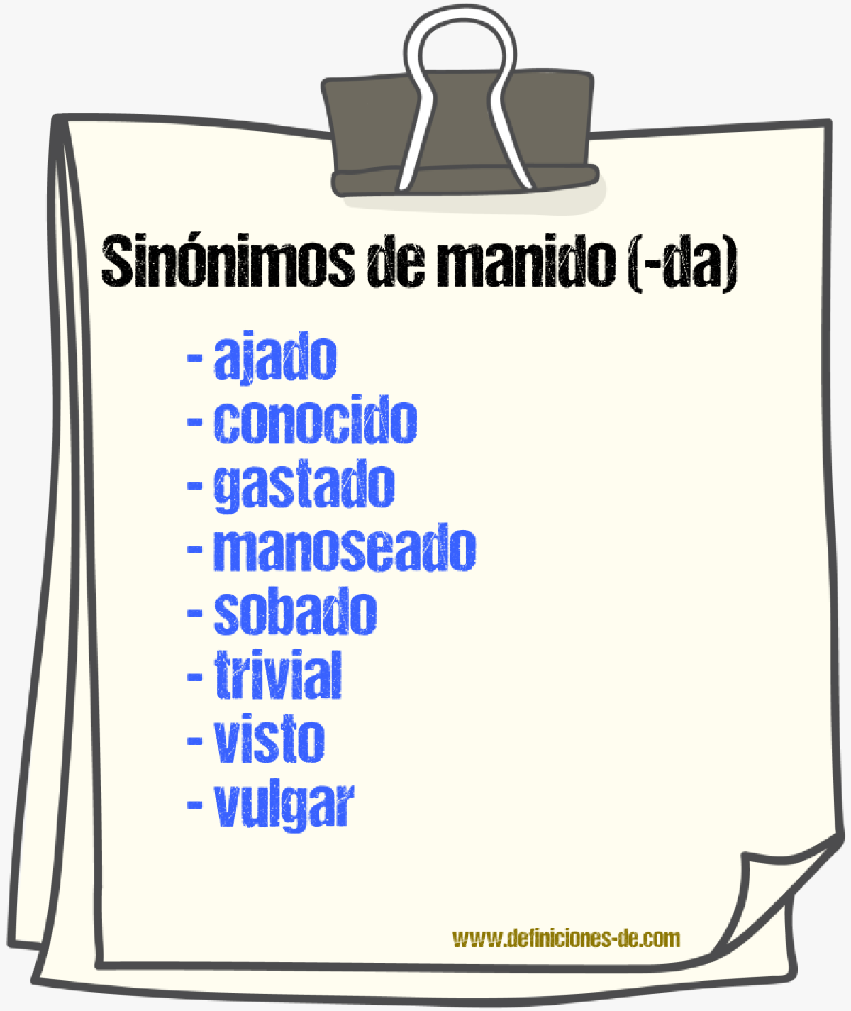 Sinnimos de manido