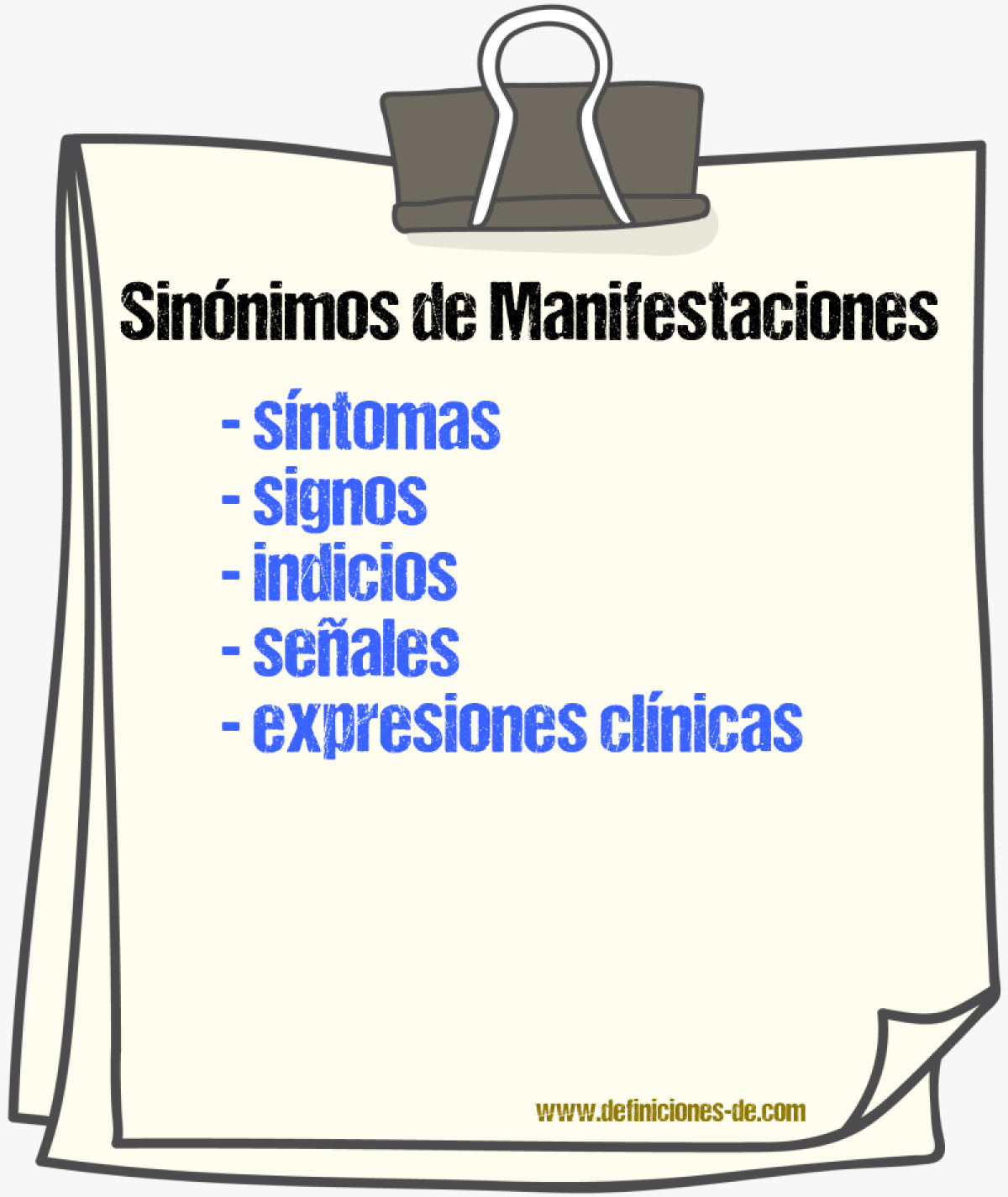 Sinónimos de manifestaciones