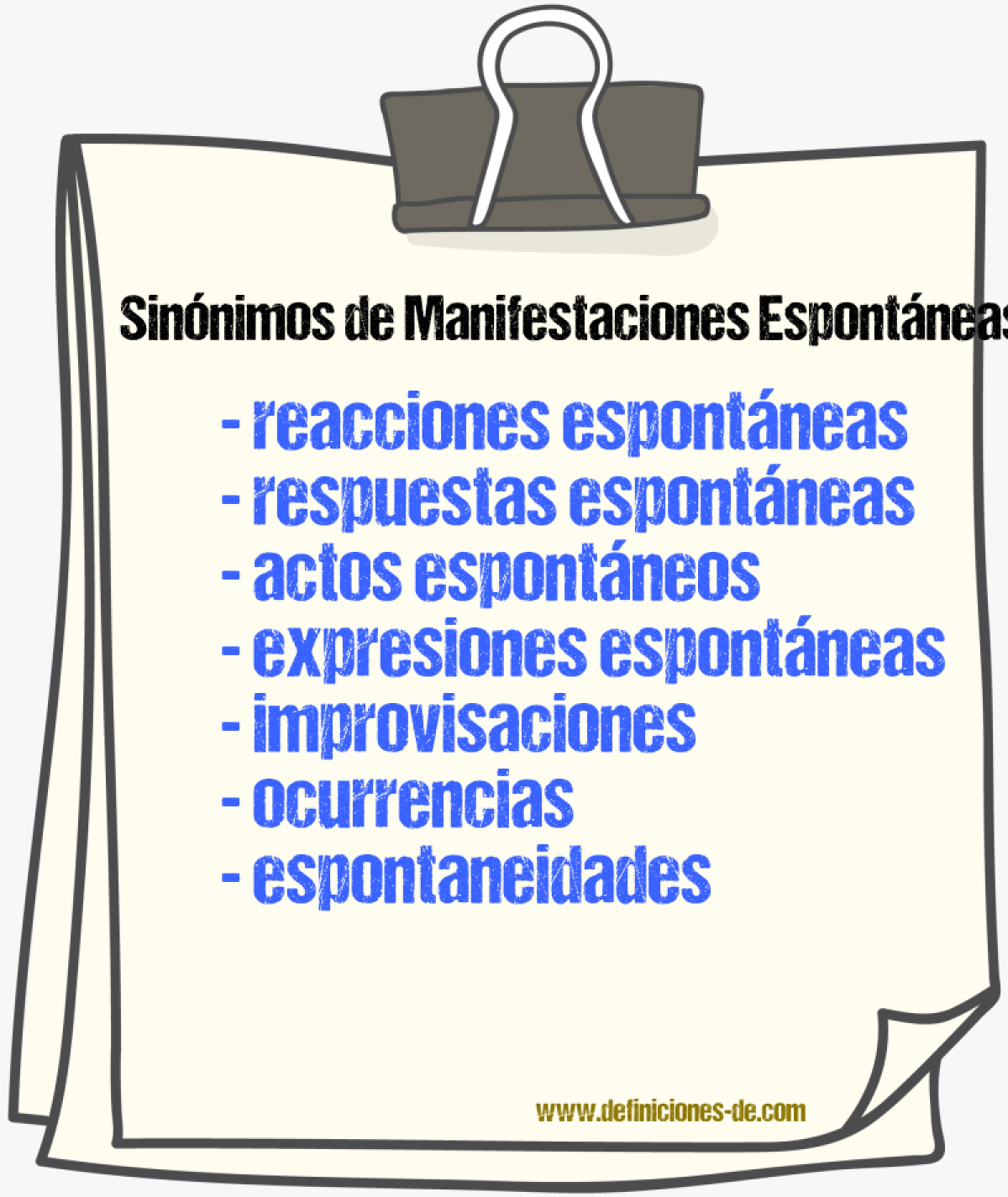 Sinónimos de manifestaciones espontáneas