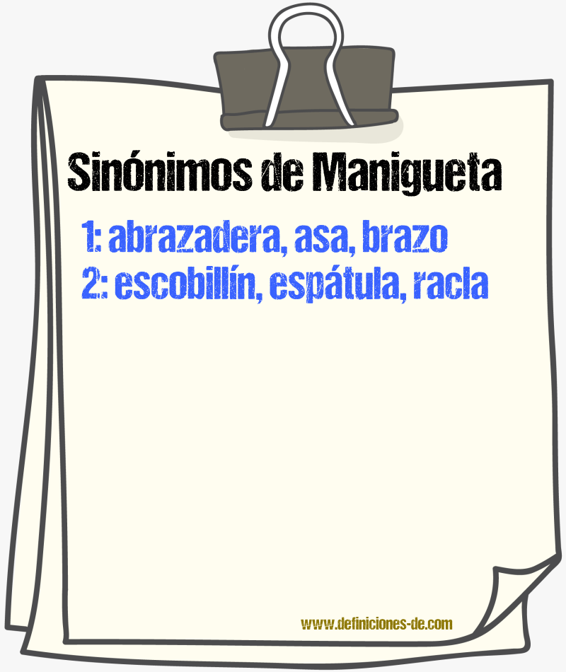 Sinnimos de manigueta