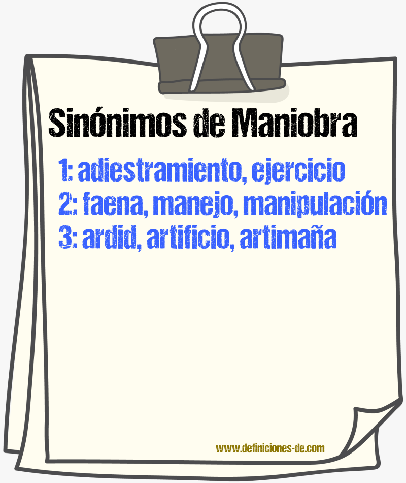 Sinnimos de maniobra