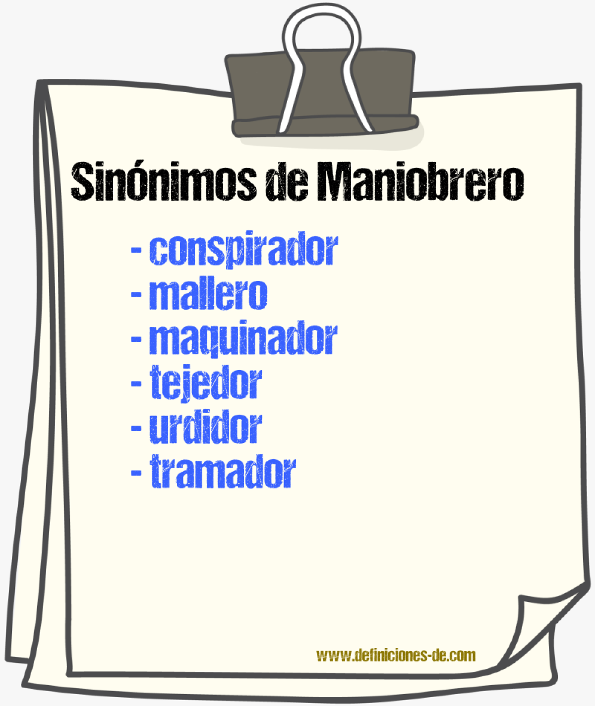 Sinnimos de maniobrero