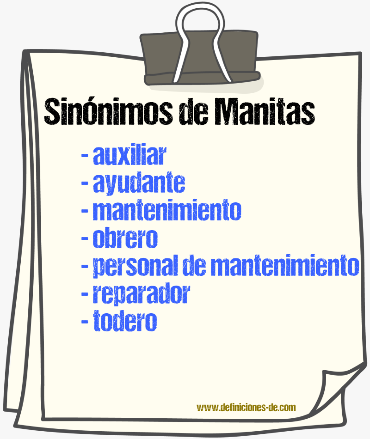 Sinnimos de manitas